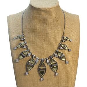Lia Sophia Retired Gotham Jeweled Statement Necklace New‎
